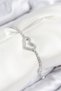 Brass Zircon Stone Heart Model Silver Color Elevator Women's Bracelet