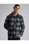 Plaid Shirt with Classic Collar and Long Sleeves