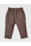 Patterned Pants with Button Closure - 2