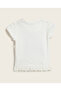 Embroidered Top with Crew Neck and Puff Sleeves - 2
