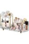 Makeup Organizer Countertop for Vanity, Rotating Perfume Tray with 5-compartment Cosmetic and Skinca