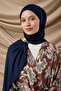 Premium Combed Cotton Shawl 65002-03 Navy Blue - 7