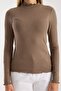 Women's Long Sleeve Half Neck Ribbed Blouse – Stretchy and Comfortable 3005 - 4