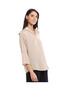 Solid Shirt with Lapel Collar and 3/4 Sleeves - 2
