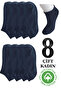 Women's Special Invisible Soft Cotton Lycra Combed Cotton Summer Booties Socks 8-Piece Comfortable Black Quality - 2