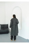 Shilsee Women's Anthracite Double-Breasted Collar Belted Apollet Pocketed Coat - 4
