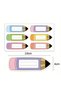 Pen Shaped Children's Notebook Name Tag – Colorful Coated Sticker for Notebook, Book, Bag - 3