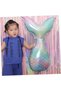 1 Year Old Girl's Birthday Mermaid Balloon Bouquet Mermaid Theme Gold Number Balloon Chain Concept - 5