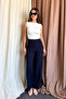 Women's High Waist Flared Leg Fabric Trousers 2225