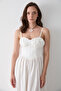 White Waist Detailed Poplin Dress - 2001 - 5
