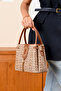 Women's Long Strap 4 Compartment Gold Accessories Adjustable Strap Simple Shoulder and Hand Bag (25X19 cm) - 2