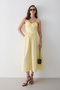 Yellow Waist Detailed Poplin Dress - 2001