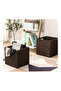 Foldable Wooden Square Samantha Utility Laundry Basket Brown 30x30x30 cm - 3