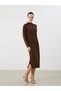 Half Fisherman Roba Collar Women's Knitwear Dress for Style Seekers from Uzg Store