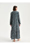 Plus Size Crew Neck Floral A-Line Dress - 4