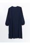 Lcw Grace Navy Blue Off-Shoulder Belmando Dress - 6