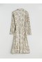 Green Waist Belted Patterned Shirt Dress - 6