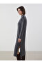 Lcw Vision Anthracite Half Turtleneck Women's Knit Dress - 2