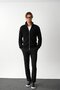 Men's Regular Fit Thessaloniki Knitted Cotton Zippered Black Sweater Cardigan - 5