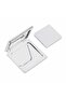 Square Faux Leather Pocket Mirror and Stone Pen - Black and White Set of Two - 3