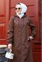 Women's Armine long striped trench coat overcoat - 2
