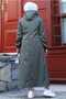 Women's Armine long striped trench coat overcoat - 5
