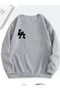 Gray Women's Gray Logo La Printed Crew Neck Oversize