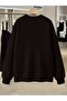 Black Women's Black Bicycle Daisy Printed Crew Neck Oversize - 2