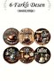 Tea Cup Coasters 10X10Cm 6 Pieces Washable Non-Slip Leather Coaster Set - 4