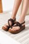 Likya Premium Bitter Brown Genuine Leather Sandals