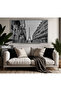 Amazing | Black&White Color Eiffel Tower Model | Framed Tempered Glass Table Single Horizontal