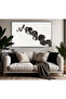 Amazing | Black&White Color Leafed Plant Model | Framed Tempered Glass Table Single Horizontal