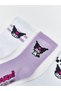 Rmz Gi̇yi̇m Farkiyla Kuromi Embroidered Girls' Socks 3-Piece Set - 4