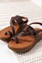Likya Premium Bitter Brown Genuine Leather Sandals - 3