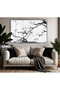 Amazing | Black&White Color Flower Tree Model | Framed Tempered Glass Table Single Horizontal