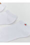 Alita City Lcw Kids White Plain Girls' Booties Socks with a Difference - 2