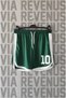 Number 10 Printed Jersey Sports Training Shorts with Piping Detail