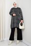 Women's Casual Model Geometric Patterned Hijab Knitwear Tunic - 6