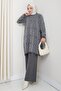 Women's Casual Model Geometric Patterned Hijab Knitwear Tunic - 3