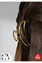 Gold Color Half Moon Metal Hair Clip 5 cm