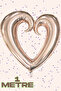 Large Size 1 Meter Rose Gold Heart Mid-Empty Foil Balloon Marriage Proposal Marriage Anniversary Ornament - 2