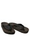 Feel Natural Rubber Strape Black Cork Sole Slippers - 5
