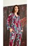 Monamise Patterned Button Front Pajama Set 23144 - 3