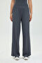 Soft Rib Straight Cut Loose Trousers Smoked - 2