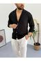 Men's Long Sleeve Button down Light Fabric Linen Shirt - 2