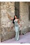 Saja Rsln Scuba Fabric Stretch Fabric Strapless Ruched Long Dress - 2