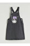 Anthracite Square Collar Kuromi Printed Girl's Jean Dress