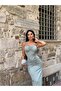 Saja Rsln Scuba Fabric Stretch Fabric Strapless Ruched Long Dress - 4