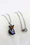 Stainless Steel Chain Evil Eye Glass Tiny Cute Black Kitten Bijoux Necklace, Gift Necklace