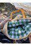 Daily Straw and Green Color Daily Beach Bag Summer Handbag Hand Knitted - 2